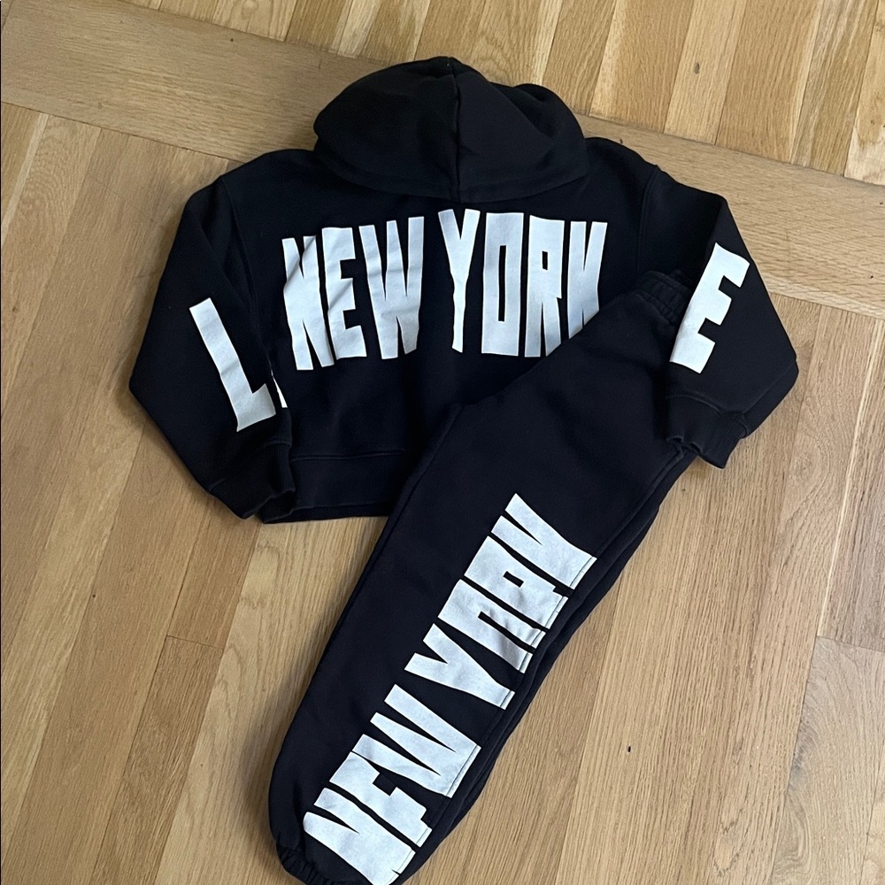 Zara Black Hoodie & Sweat Pant Set